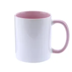 Taza cerámica rosa personalizada con tu foto o diseño. Descuentos automáticos.