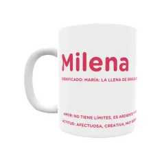 Taza - Milena Regalo original y funcional. Taza personalizada con significado, actitud y amor.