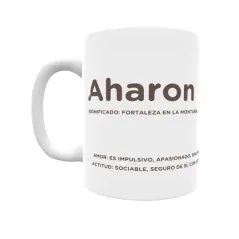 Taza - Aharon Regalo original y funcional. Taza personalizada con significado, actitud y amor.