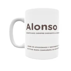 Taza - Alonso Regalo original y funcional. Taza personalizada con significado, actitud y amor.