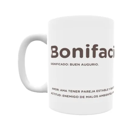 Taza - Bonifacio Regalo original y funcional. Taza personalizada con significado, actitud y amor.