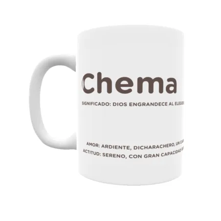 Taza - Chema Regalo original y funcional. Taza personalizada con significado, actitud y amor.