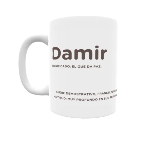 Taza - Damir Regalo original y funcional. Taza personalizada con significado, actitud y amor.