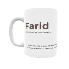 Taza - Farid Regalo original y funcional. Taza personalizada con significado, actitud y amor.