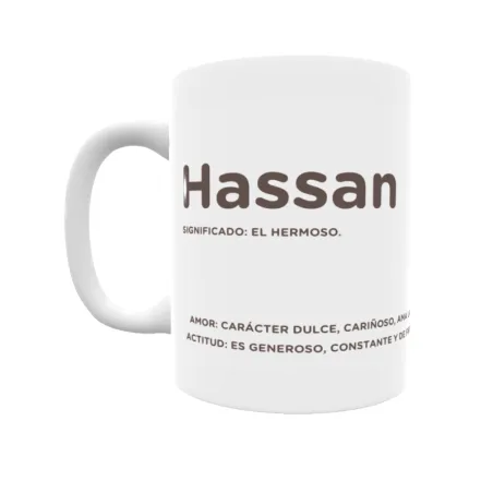 Taza - Hassan Regalo original y funcional. Taza personalizada con significado, actitud y amor.