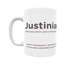 Taza - Justiniano Regalo original y funcional. Taza personalizada con significado, actitud y amor.