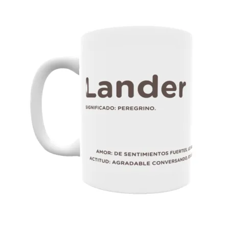 Taza - Lander Regalo original y funcional. Taza personalizada con significado, actitud y amor.