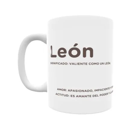 Taza - León Regalo original y funcional. Taza personalizada con significado, actitud y amor.