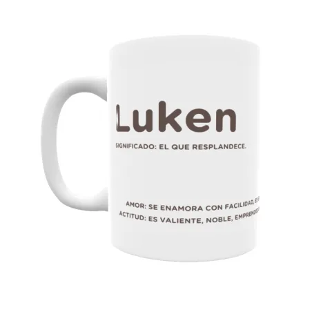 Taza - Luken Regalo original y funcional. Taza personalizada con significado, actitud y amor.