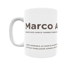 Taza - Marco Antonio Regalo original y funcional. Taza personalizada con significado, actitud y amor.