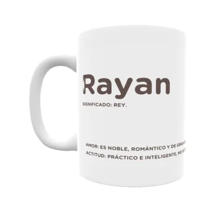 Taza - Rayan Regalo original y funcional. Taza personalizada con significado, actitud y amor.