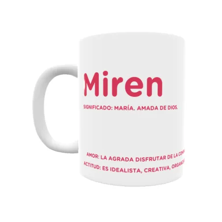 Taza - Miren Regalo original y funcional. Taza personalizada con significado, actitud y amor.