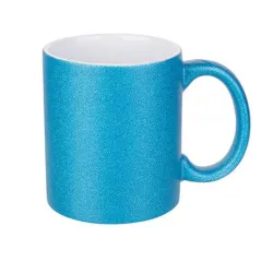 Tazas personalizada glitter purpurina azul. Perfectas para personalizar con diseños o frases. Descuentos automáticos.