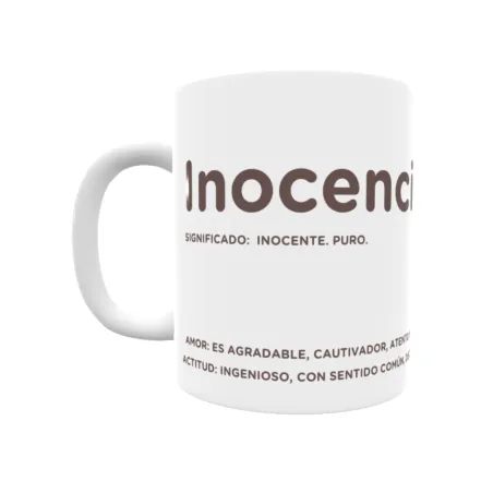 Taza - Inocencio Regalo original y funcional. Taza personalizada con significado, actitud y amor.