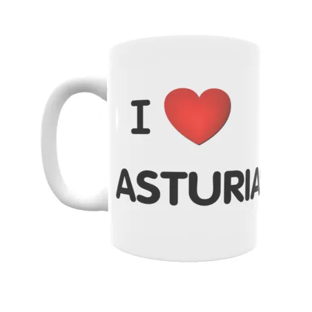 Taza - I ❤ Asturias Regalo original y funcional. Taza personalizada de tu localidad.