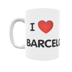 Taza - I ❤ Barcelona Regalo original y funcional. Taza personalizada de tu localidad.