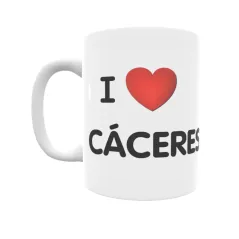 Taza - I ❤ Cáceres Regalo original y funcional. Taza personalizada de tu localidad.