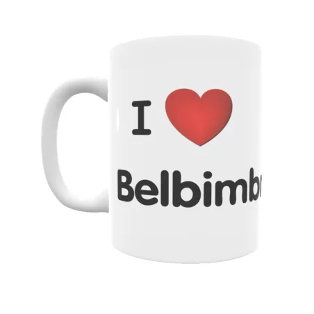 Taza - I ❤ Belbimbre Regalo original y funcional. Taza personalizada de tu localidad.