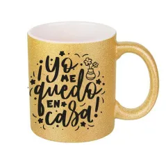 Tazas personalizada glitter purpurina dorado. Perfectas para personalizar con diseños o frases. Descuentos automáticos.