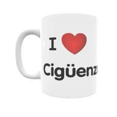 Taza - I ❤ Cigüenza Regalo original y funcional. Taza personalizada de tu localidad.