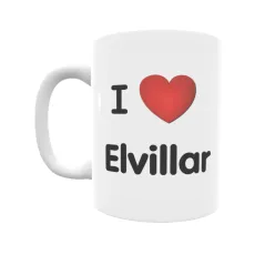 Taza - I ❤ Elvillar Regalo original y funcional. Taza personalizada de tu localidad.