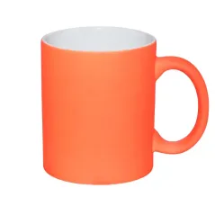 Taza cerámica flúor naranja para personalizar con diseños y frases. Envío nacional 24/48.