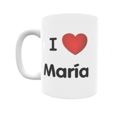 Taza - I ❤ María Regalo original y funcional. Taza personalizada de tu localidad.