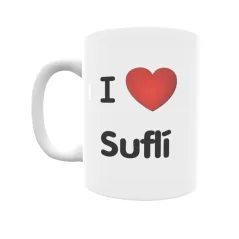 Taza - I ❤ Suflí Regalo original y funcional. Taza personalizada de tu localidad.