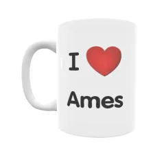 Taza - I ❤ Ames Regalo original y funcional. Taza personalizada de tu localidad.