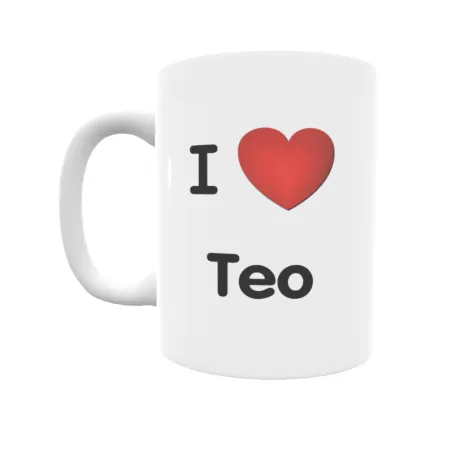 Taza - I ❤ Teo Regalo original y funcional. Taza personalizada de tu localidad.