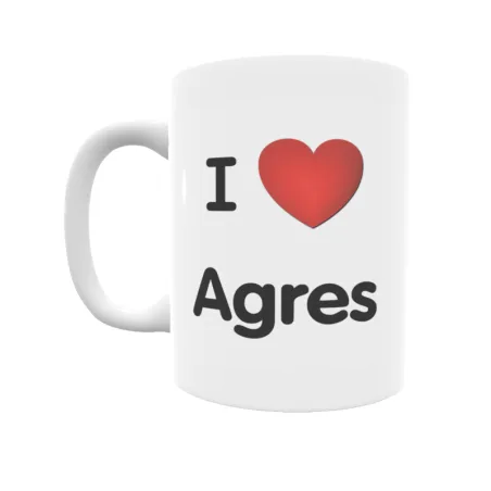 Taza - I ❤ Agres Regalo original y funcional. Taza personalizada de tu localidad.