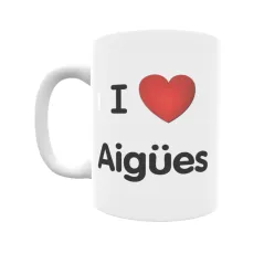 Taza - I ❤ Aigües Regalo original y funcional. Taza personalizada de tu localidad.