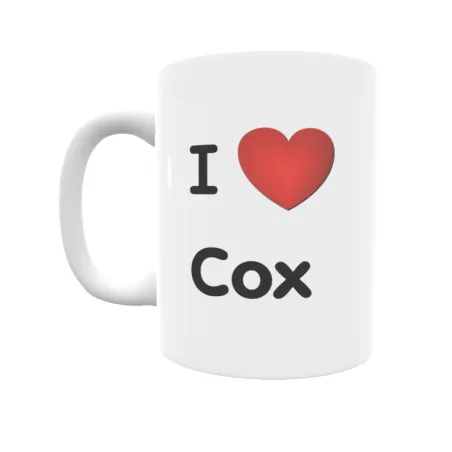 Taza - I ❤ Cox Regalo original y funcional. Taza personalizada de tu localidad.