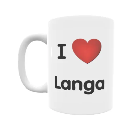 Taza - I ❤ Langa Regalo original y funcional. Taza personalizada de tu localidad.